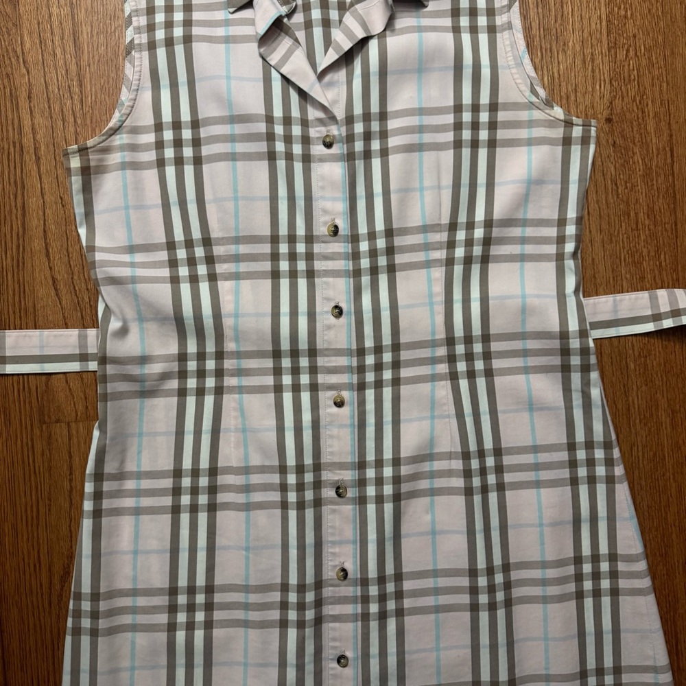 Burberry Pink Nova Check Plaid Print Knee Length Dress size 12 - Picture 8 of 16